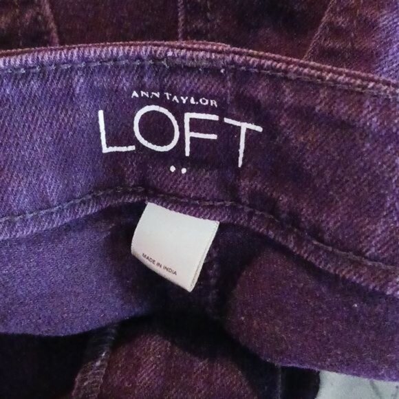 Loft Jeans Purple Denim Ann Taylor Modern Skinny Stretch Womens Low Rise Size 6 - Picture 6 of 7